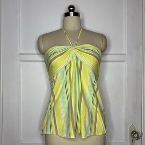 IE yellow stripe halter top